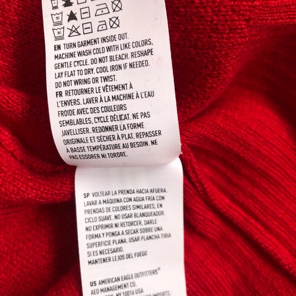 American Eagle L red cotton blend sweater - Picture 5 of 8